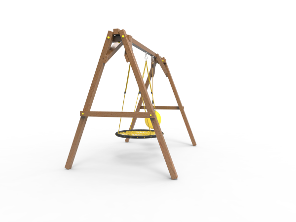 Деревянные качели Пикник 2 "Оптимус" (качели гнездо 1м + качели шар)