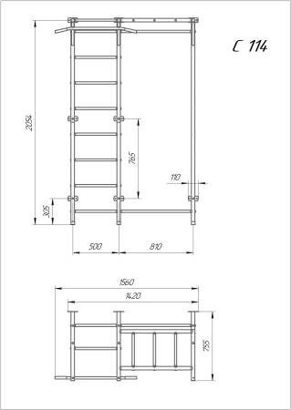 Детский спортивный комплекс ДСК "Пионер С114 " фисташковый