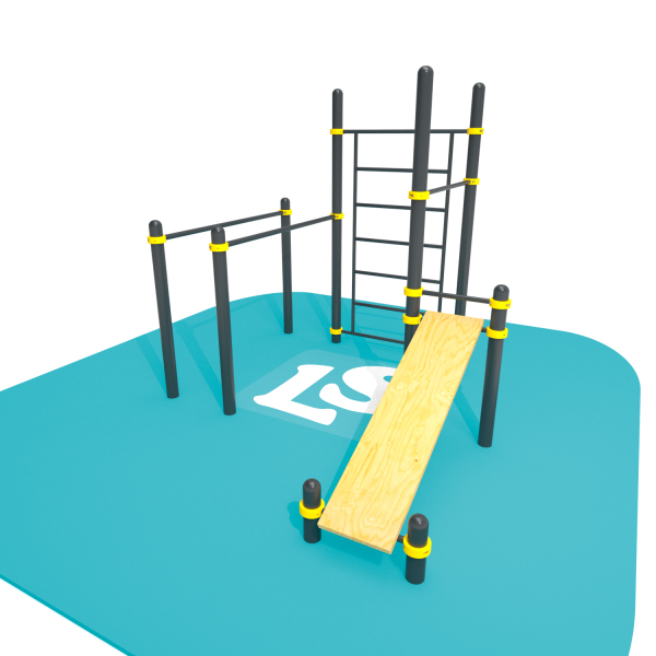 картинка Спортивный комплекс турник, брусья, скамья для пресса, шведская стенка Workout LS49 от магазина Лазалка