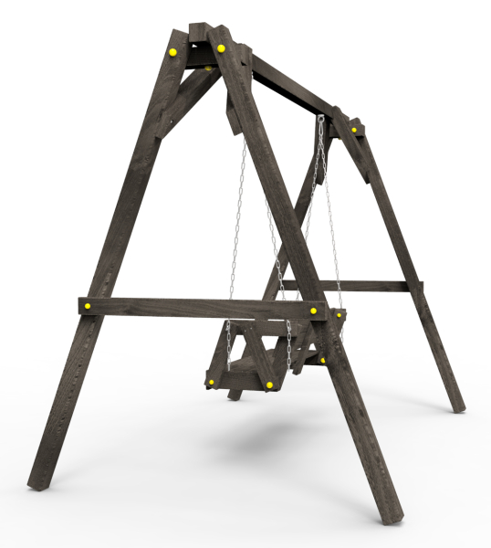 Деревянные качели Пикник 2 "Блэк" (диванчик на цепях)