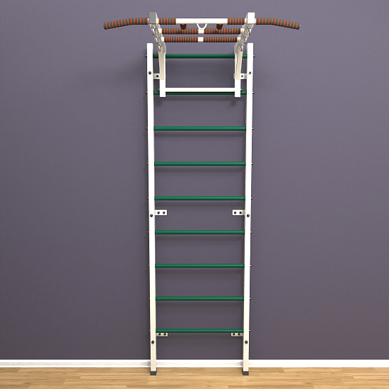 картинка Шведская стенка «LittleSport» White Long зеленые ступени от магазина Лазалка