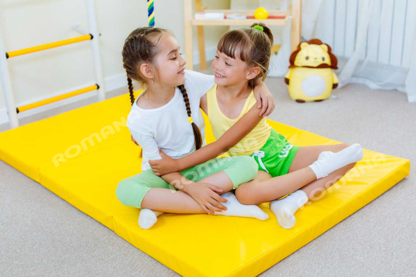 картинка Мат гимнастический кожзам Romana (100х150х6) складной в 3 сложения от магазина Лазалка