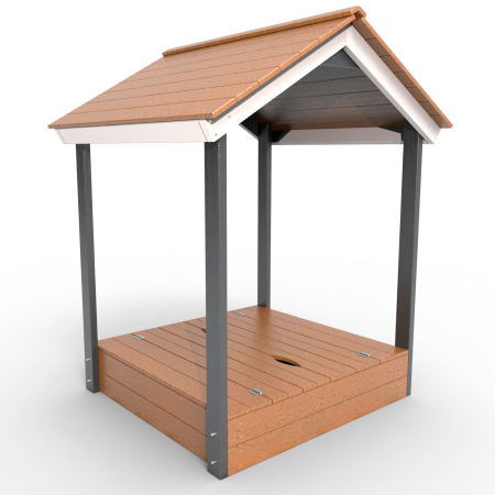 картинка Детская деревянная песочница с крышей "Ультра" от магазина Лазалка